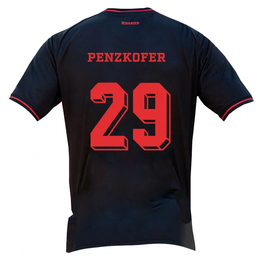 Danxen Dames Nina Penzkofer #29 Zwart Rood Wit Uitshirt Uittenue 2025/26 T-Shirt
