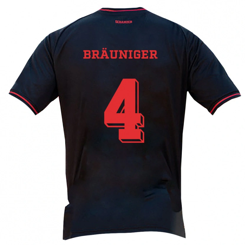 Danxen Dames Sandor Bräuniger #4 Zwart Rood Wit Uitshirt Uittenue 2025/26 T-Shirt