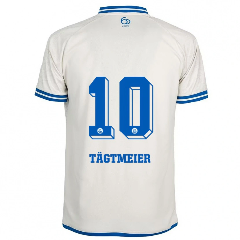 Danxen Dames Sarah Tägtmeier #10 Wit Blauw Uitshirt Uittenue 2025/26 T-Shirt