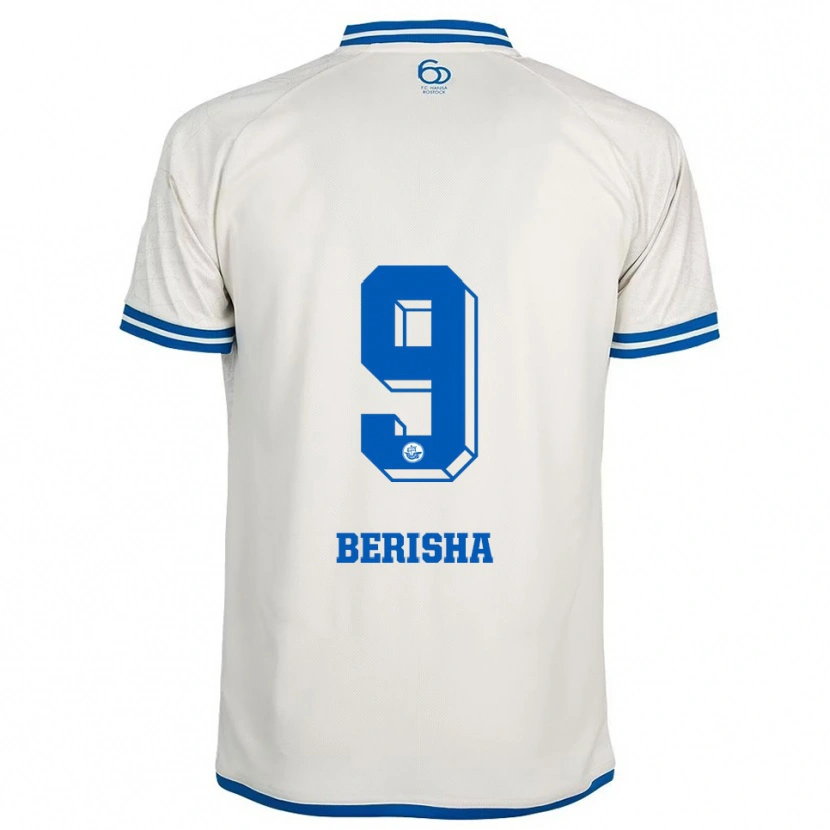Danxen Dames Albin Berisha #9 Wit Blauw Uitshirt Uittenue 2025/26 T-Shirt