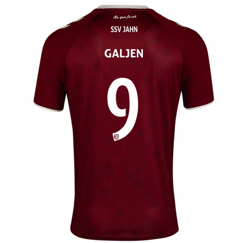 Danxen Dames Dejan Galjen #9 Bordeaux Wit Uitshirt Uittenue 2025/26 T-Shirt
