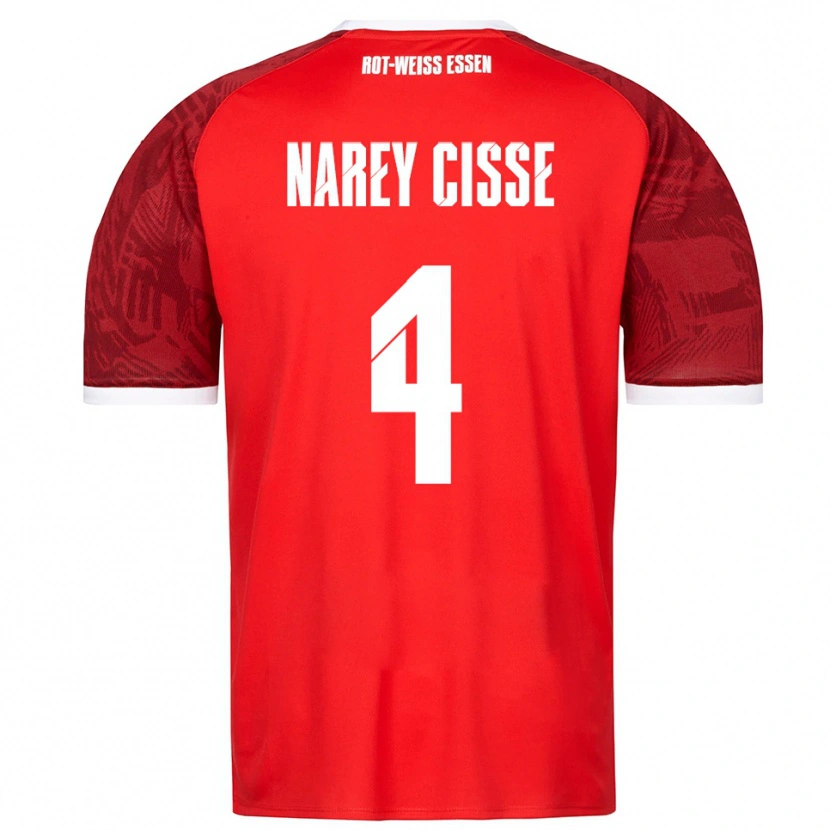 Danxen Dames Ibrahim Narey Cisse #4 Rood Bordeaux Wit Uitshirt Uittenue 2025/26 T-Shirt