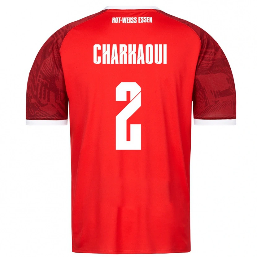Danxen Dames Bilal Charkaoui #2 Rood Bordeaux Wit Uitshirt Uittenue 2025/26 T-Shirt