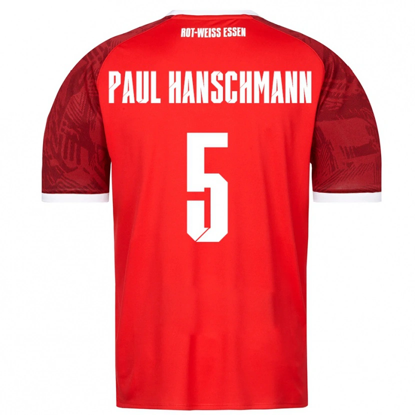 Danxen Dames Theodor Paul Hanschmann #5 Rood Bordeaux Wit Uitshirt Uittenue 2025/26 T-Shirt