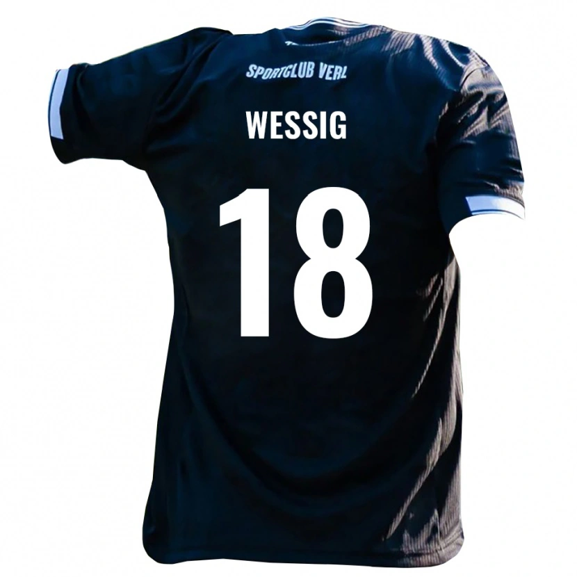 Danxen Dames Fabian Wessig #18 Zwart Wit Uitshirt Uittenue 2025/26 T-Shirt