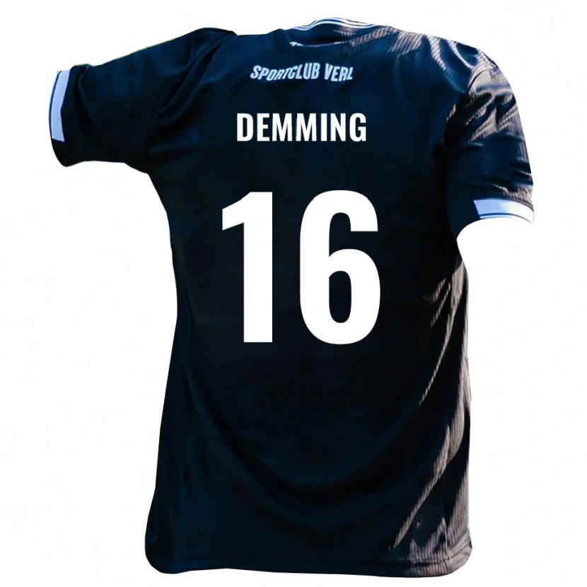 Danxen Dames Lukas Demming #16 Zwart Wit Uitshirt Uittenue 2025/26 T-Shirt
