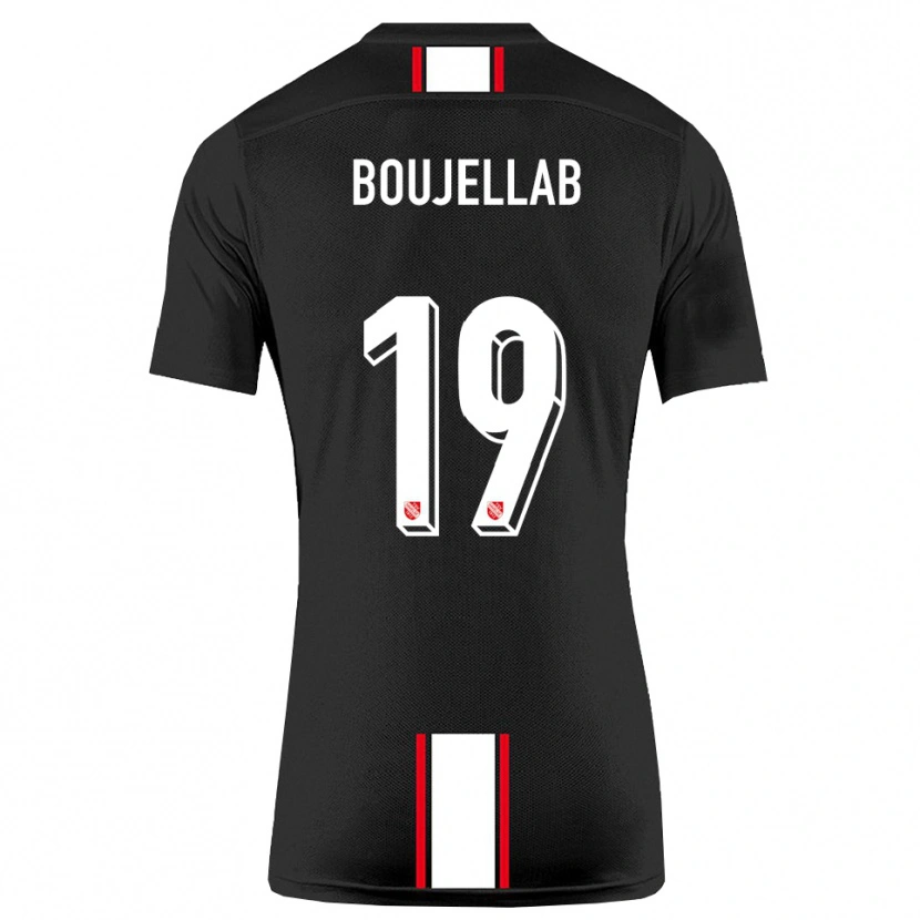 Danxen Dames Nassim Boujellab #19 Zwart Wit Uitshirt Uittenue 2025/26 T-Shirt
