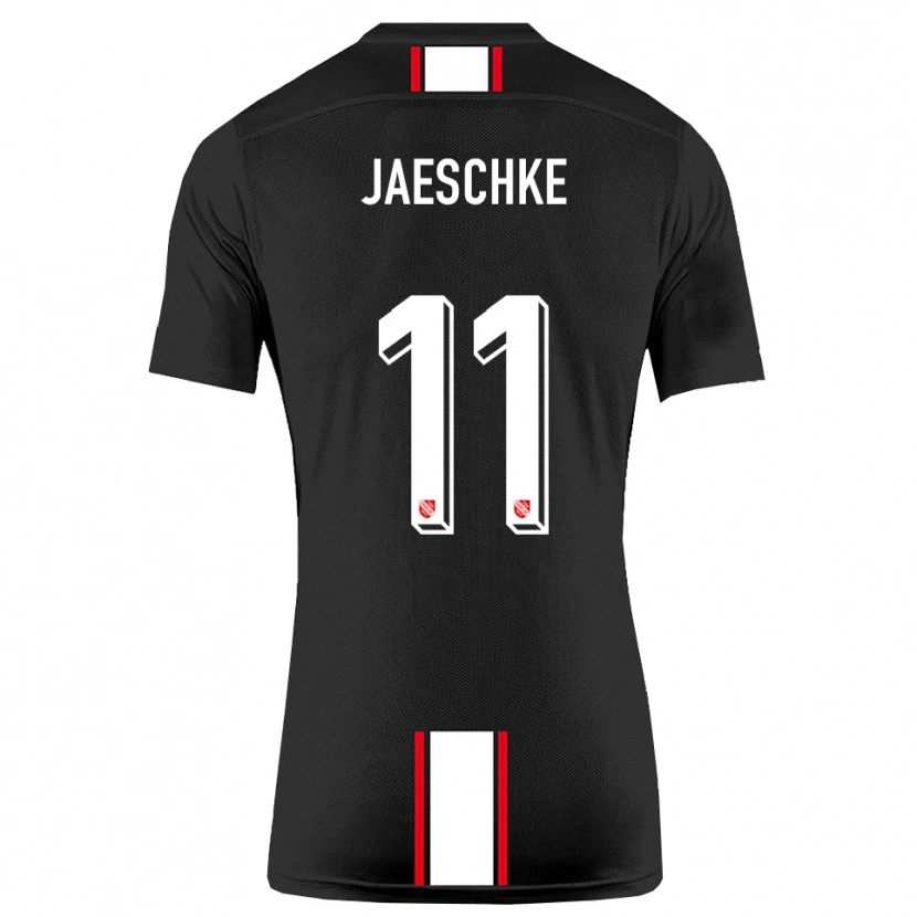 Danxen Dames Yannik Jaeschke #11 Zwart Wit Uitshirt Uittenue 2025/26 T-Shirt