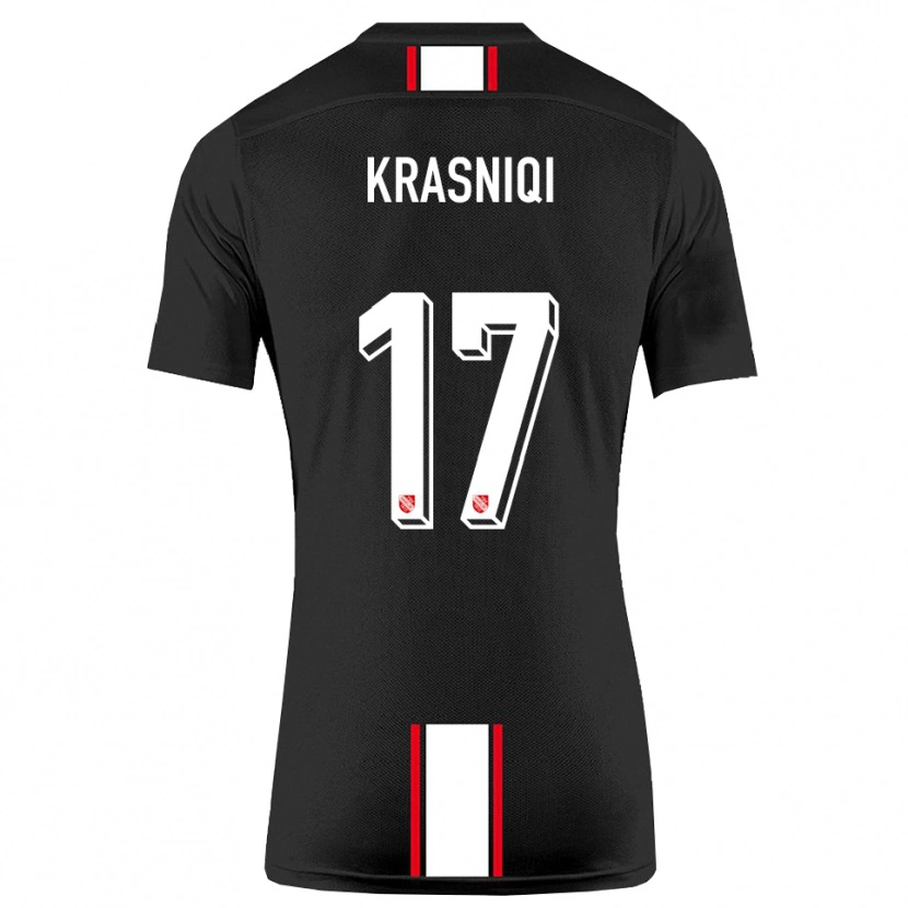 Danxen Dames Ermal Krasniqi #17 Zwart Wit Uitshirt Uittenue 2025/26 T-Shirt