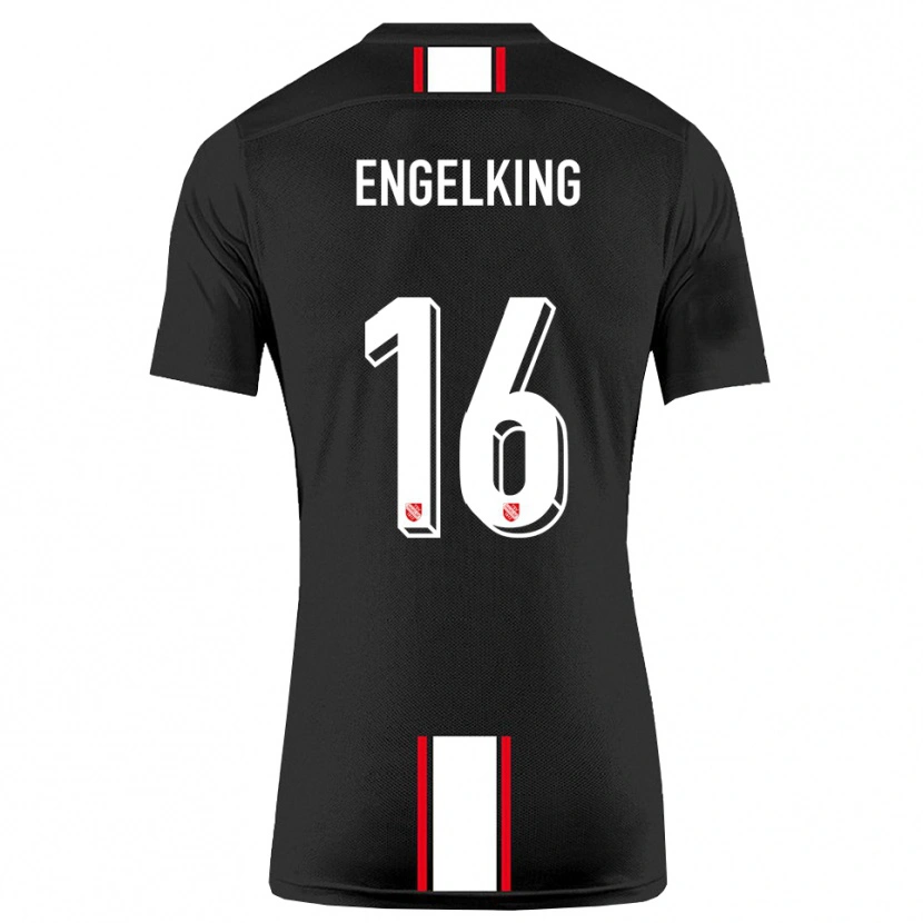 Danxen Dames Torben Engelking #16 Zwart Wit Uitshirt Uittenue 2025/26 T-Shirt