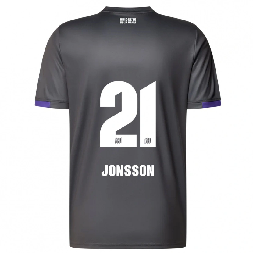 Danxen Dames Lukas Jonsson #21 Grijs Paars Uitshirt Uittenue 2025/26 T-Shirt