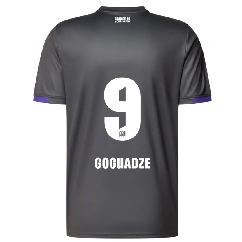 Danxen Dames Nikky Goguadze #9 Grijs Paars Uitshirt Uittenue 2025/26 T-Shirt