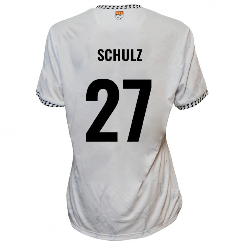Danxen Dames Arne Schulz #27 Wit Zwart Uitshirt Uittenue 2025/26 T-Shirt