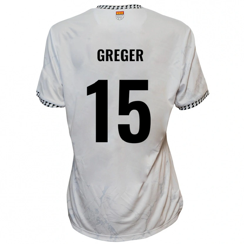 Danxen Dames Christoph Greger #15 Wit Zwart Uitshirt Uittenue 2025/26 T-Shirt