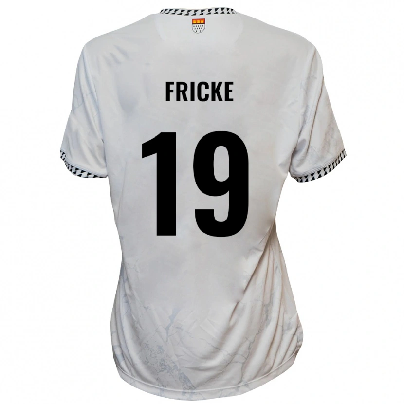 Danxen Dames Fabian Fricke #19 Wit Zwart Uitshirt Uittenue 2025/26 T-Shirt