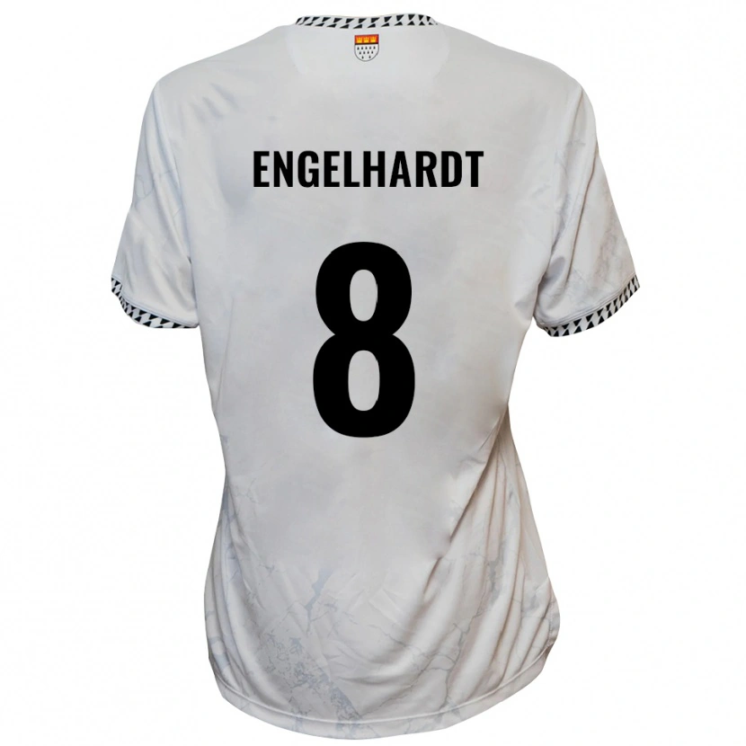 Danxen Dames Florian Engelhardt #8 Wit Zwart Uitshirt Uittenue 2025/26 T-Shirt