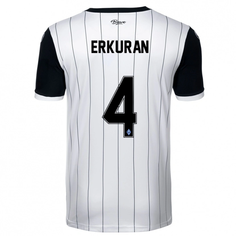 Danxen Dames Emirhan Erkuran #4 Wit Zwart Uitshirt Uittenue 2025/26 T-Shirt