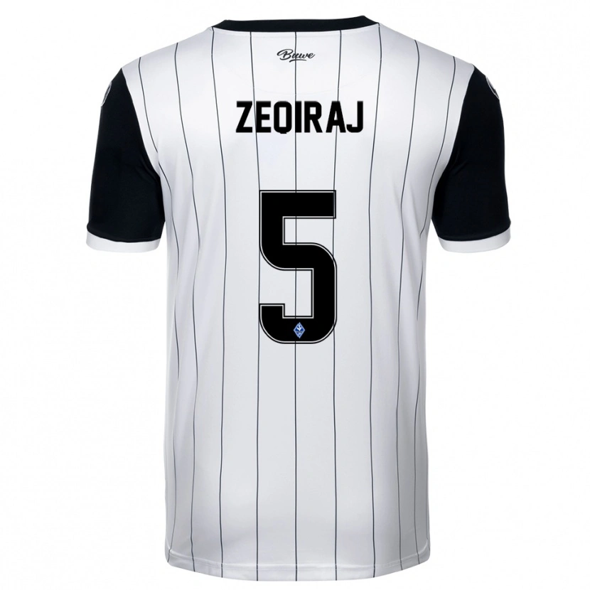 Danxen Dames Arlind Zeqiraj #5 Wit Zwart Uitshirt Uittenue 2025/26 T-Shirt