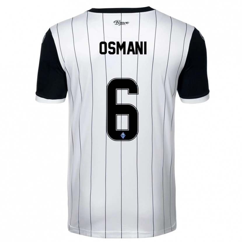 Danxen Dames Samir Osmani #6 Wit Zwart Uitshirt Uittenue 2025/26 T-Shirt