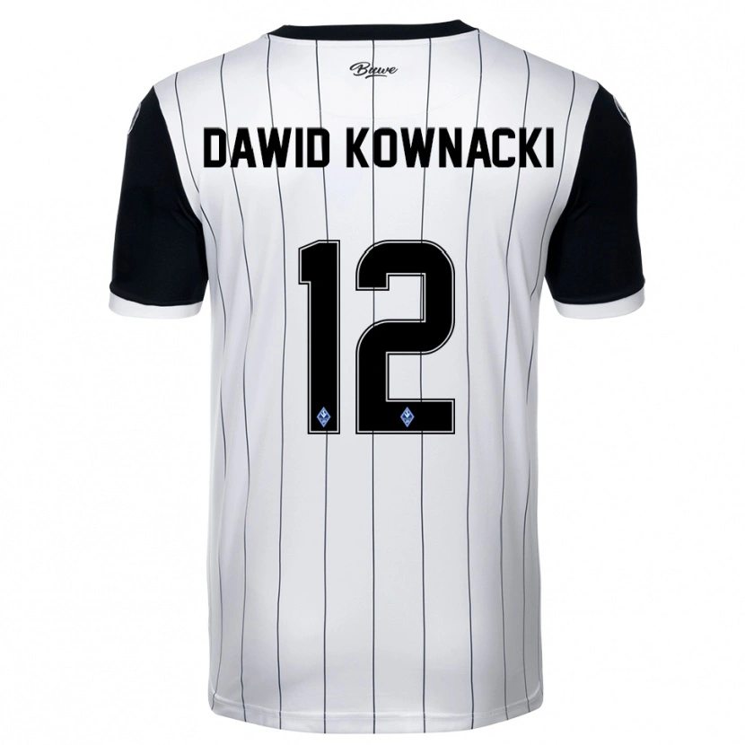 Danxen Dames Jakub Dawid Kownacki #12 Wit Zwart Uitshirt Uittenue 2025/26 T-Shirt