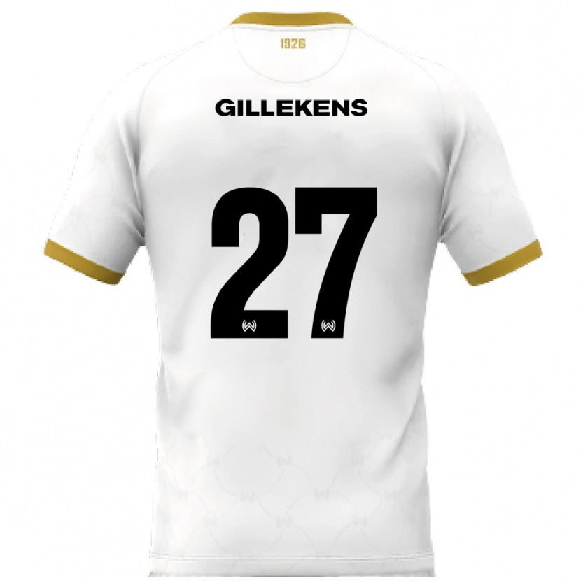 Danxen Dames Jordy Gillekens #27 Wit Goud Uitshirt Uittenue 2025/26 T-Shirt