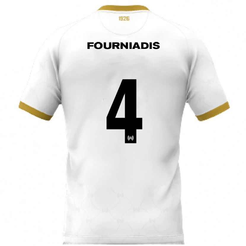 Danxen Dames Linos Fourniadis #4 Wit Goud Uitshirt Uittenue 2025/26 T-Shirt