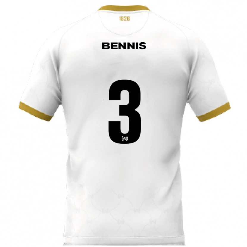 Danxen Dames Amir Bennis #3 Wit Goud Uitshirt Uittenue 2025/26 T-Shirt
