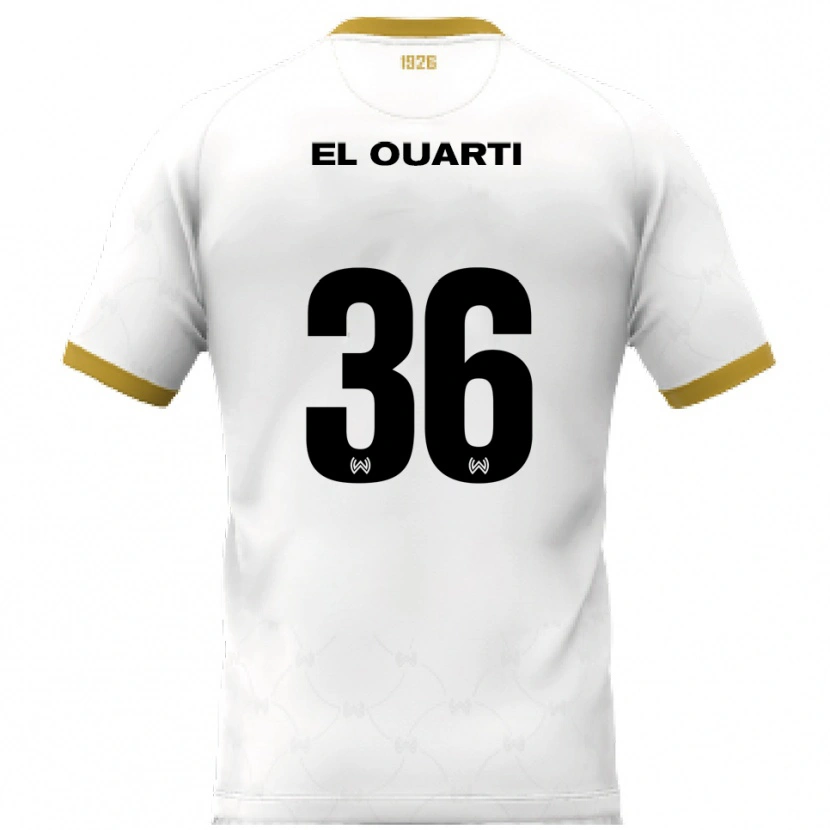 Danxen Dames Nassim El Ouarti #36 Wit Goud Uitshirt Uittenue 2025/26 T-Shirt