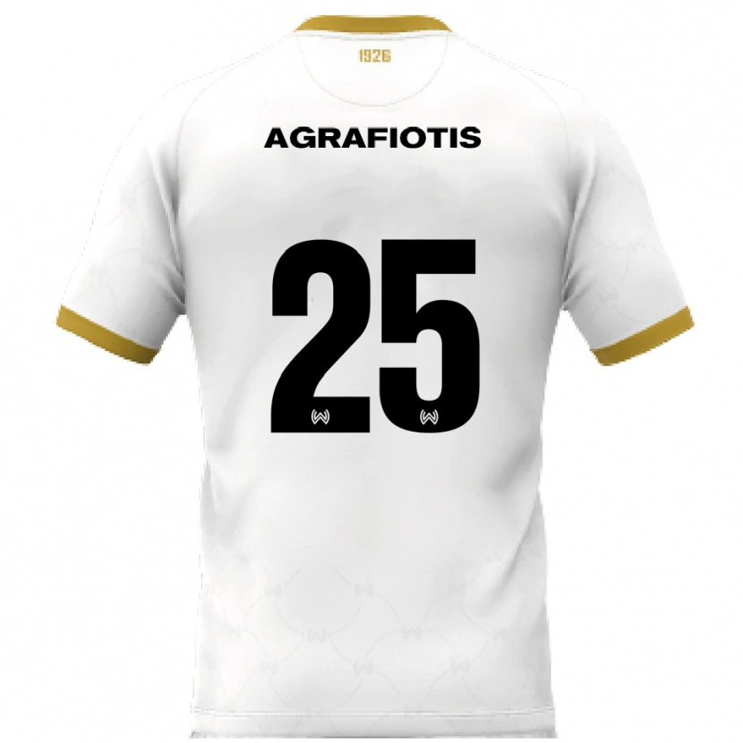 Danxen Dames Nikolas Agrafiotis #25 Wit Goud Uitshirt Uittenue 2025/26 T-Shirt