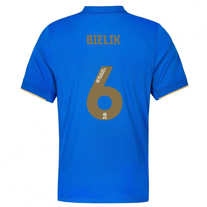Danxen Kinderen Krystian Bielik #6 Blauw Goud Thuisshirt Thuistenue 2025/26 T-Shirt