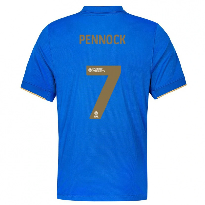 Danxen Kinderen Jade Pennock #7 Blauw Goud Thuisshirt Thuistenue 2025/26 T-Shirt