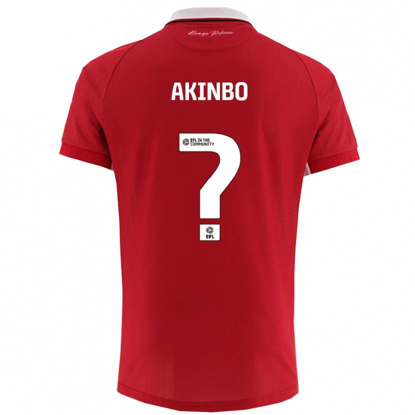 Danxen Kinderen Victor Akinbo #0 Rood Wit Thuisshirt Thuistenue 2025/26 T-Shirt