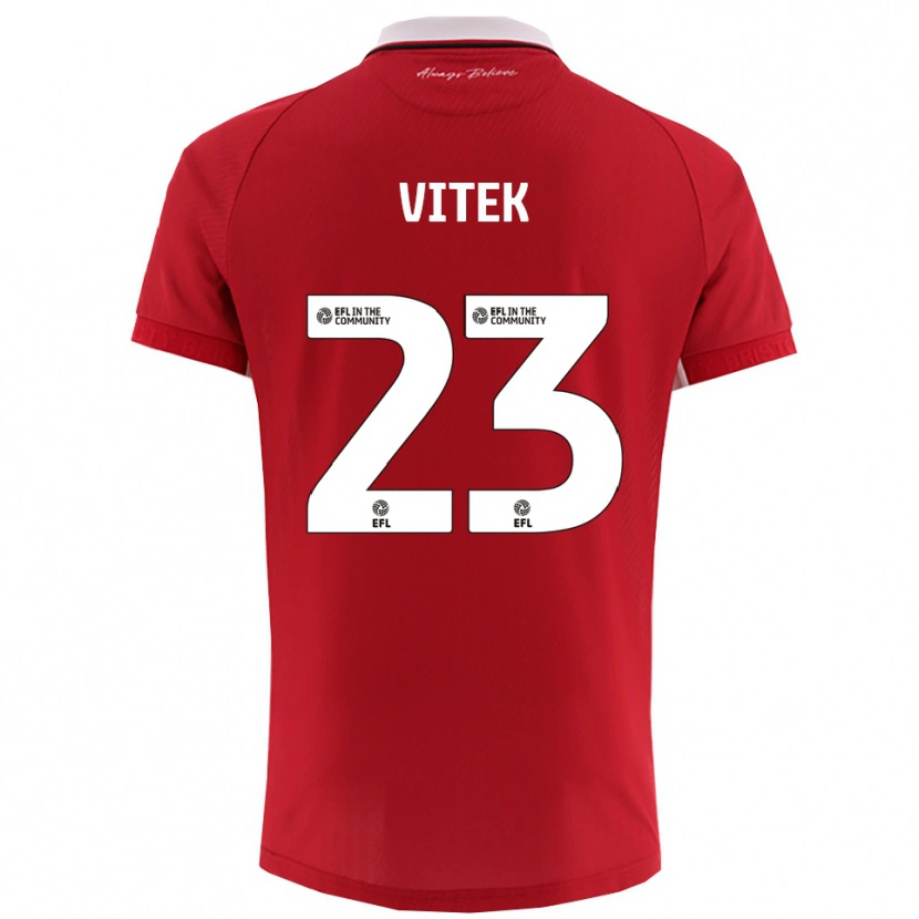 Danxen Kinderen Radek Vítek #23 Rood Wit Thuisshirt Thuistenue 2025/26 T-Shirt