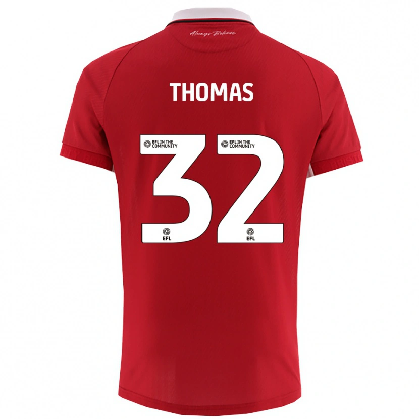 Danxen Kinderen Lewis Thomas #32 Rood Wit Thuisshirt Thuistenue 2025/26 T-Shirt