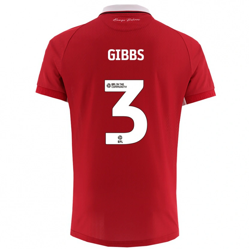 Danxen Kinderen Tomos Gibbs #3 Rood Wit Thuisshirt Thuistenue 2025/26 T-Shirt
