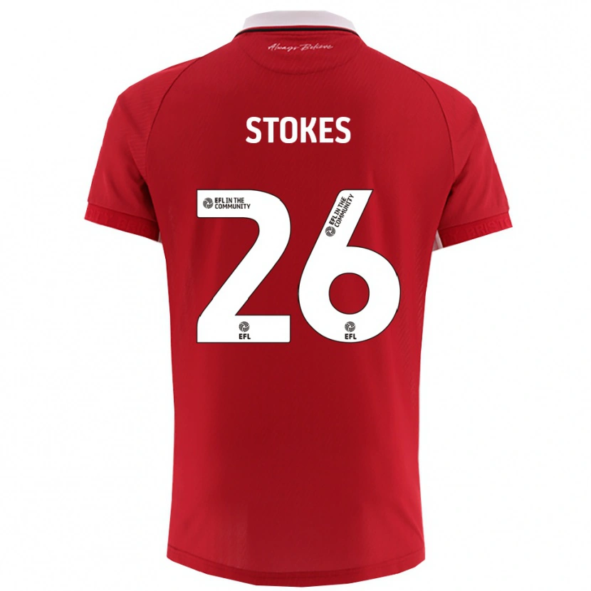 Danxen Kinderen Josh Stokes #26 Rood Wit Thuisshirt Thuistenue 2025/26 T-Shirt