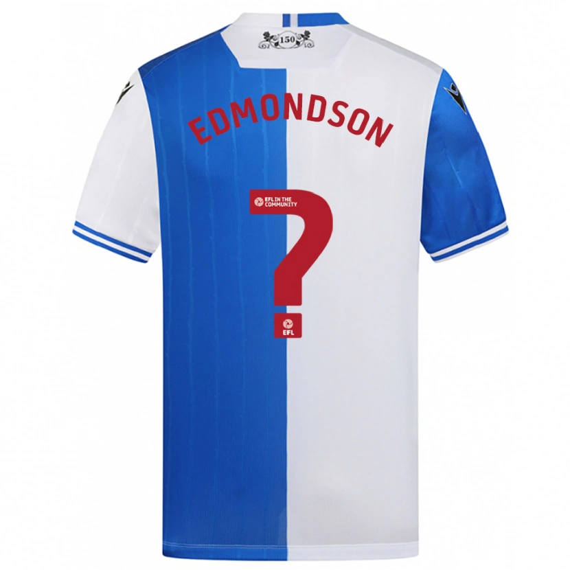 Danxen Kinderen Stephen Edmondson #0 Blauw Wit Thuisshirt Thuistenue 2025/26 T-Shirt