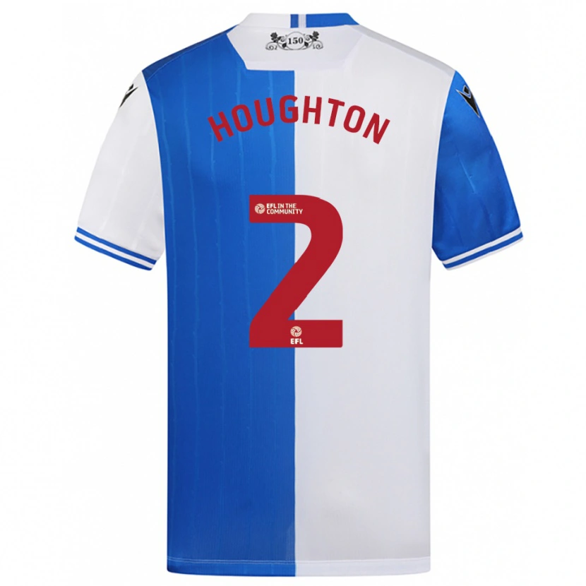 Danxen Kinderen Lucas Houghton #2 Blauw Wit Thuisshirt Thuistenue 2025/26 T-Shirt