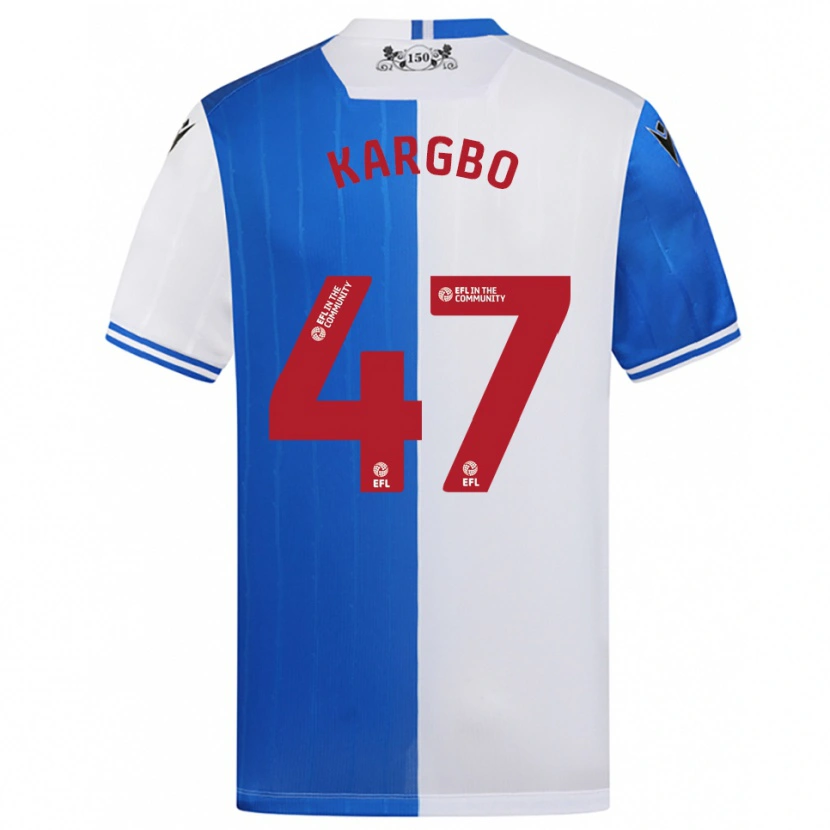 Danxen Kinderen Augustus Kargbo #47 Blauw Wit Thuisshirt Thuistenue 2025/26 T-Shirt
