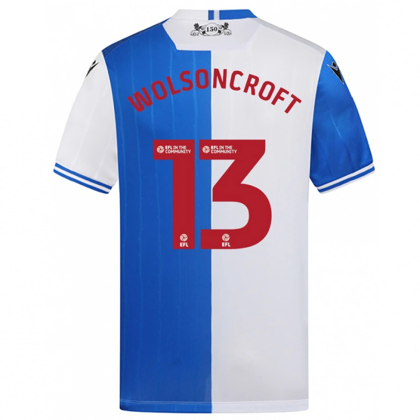 Danxen Kinderen Blake Wolsoncroft #13 Blauw Wit Thuisshirt Thuistenue 2025/26 T-Shirt