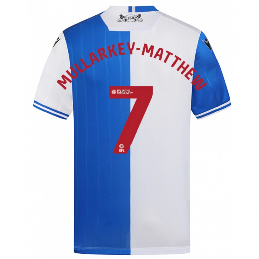 Danxen Kinderen Lorenze Mullarkey-Matthews #7 Blauw Wit Thuisshirt Thuistenue 2025/26 T-Shirt