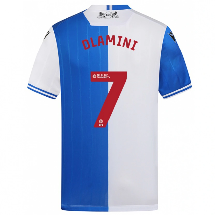 Danxen Kinderen Nathan Dlamini #7 Blauw Wit Thuisshirt Thuistenue 2025/26 T-Shirt