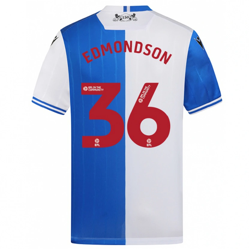 Danxen Kinderen James Edmondson #36 Blauw Wit Thuisshirt Thuistenue 2025/26 T-Shirt