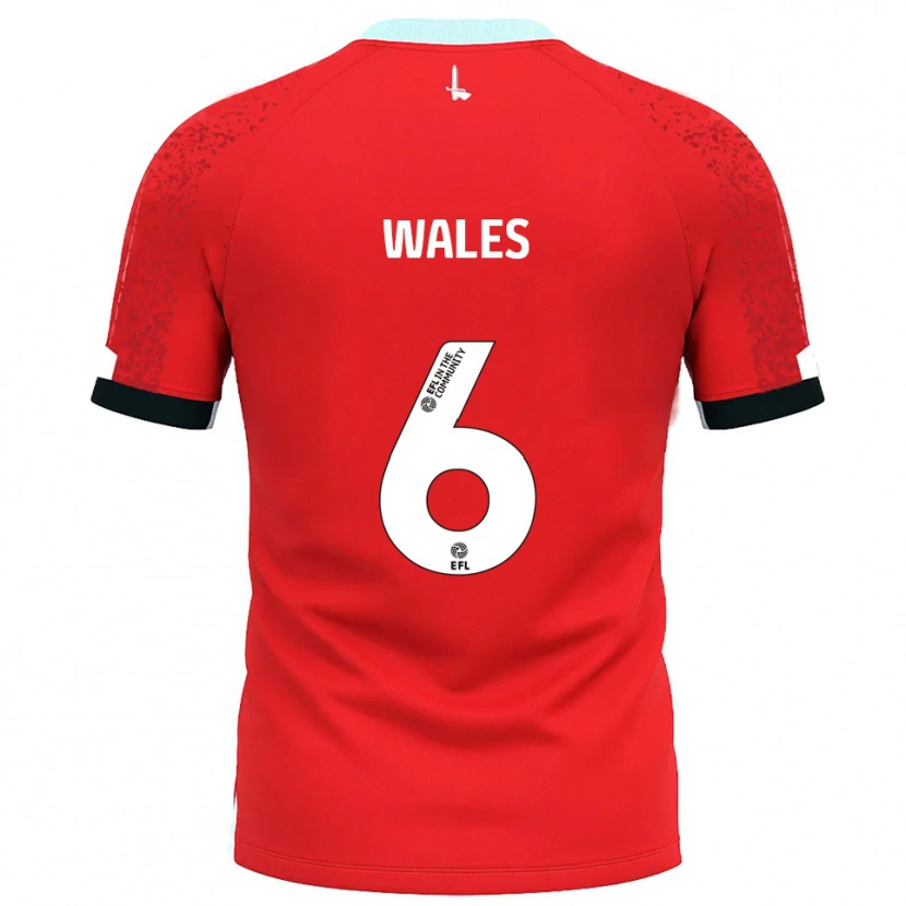 Danxen Kinderen Manu Wales #6 Rood Wit Thuisshirt Thuistenue 2025/26 T-Shirt