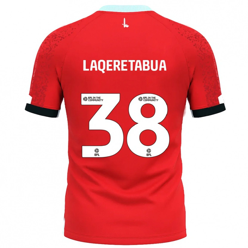 Danxen Kinderen Josh Laqeretabua #38 Rood Wit Thuisshirt Thuistenue 2025/26 T-Shirt