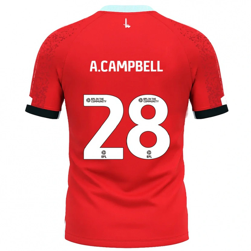 Danxen Kinderen Allan Campbell #28 Rood Wit Thuisshirt Thuistenue 2025/26 T-Shirt