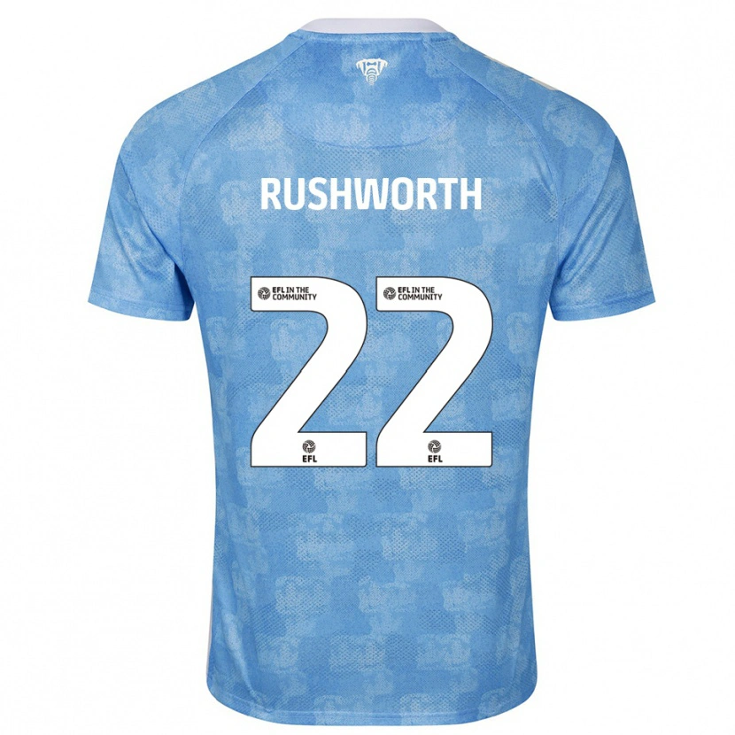 Danxen Kinderen Carl Rushworth #22 Hemelsblauw Wit Thuisshirt Thuistenue 2025/26 T-Shirt