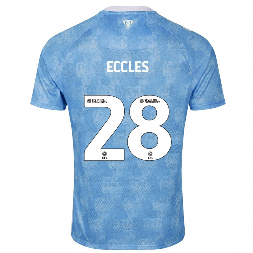 Danxen Kinderen Josh Eccles #28 Hemelsblauw Wit Thuisshirt Thuistenue 2025/26 T-Shirt