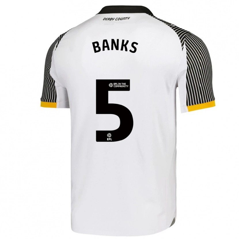 Danxen Kinderen Luke Banks #5 Wit Zwart Thuisshirt Thuistenue 2025/26 T-Shirt