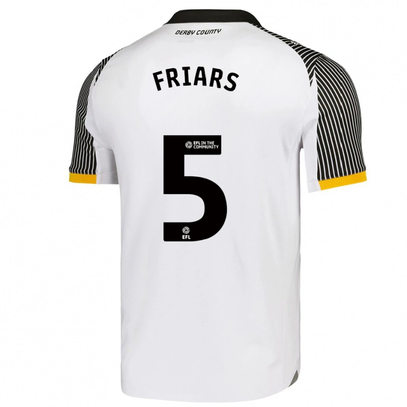Danxen Kinderen Alfie Friars #5 Wit Zwart Thuisshirt Thuistenue 2025/26 T-Shirt